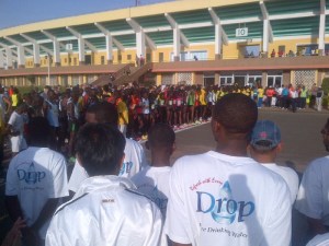 The "semi" marathon starting line